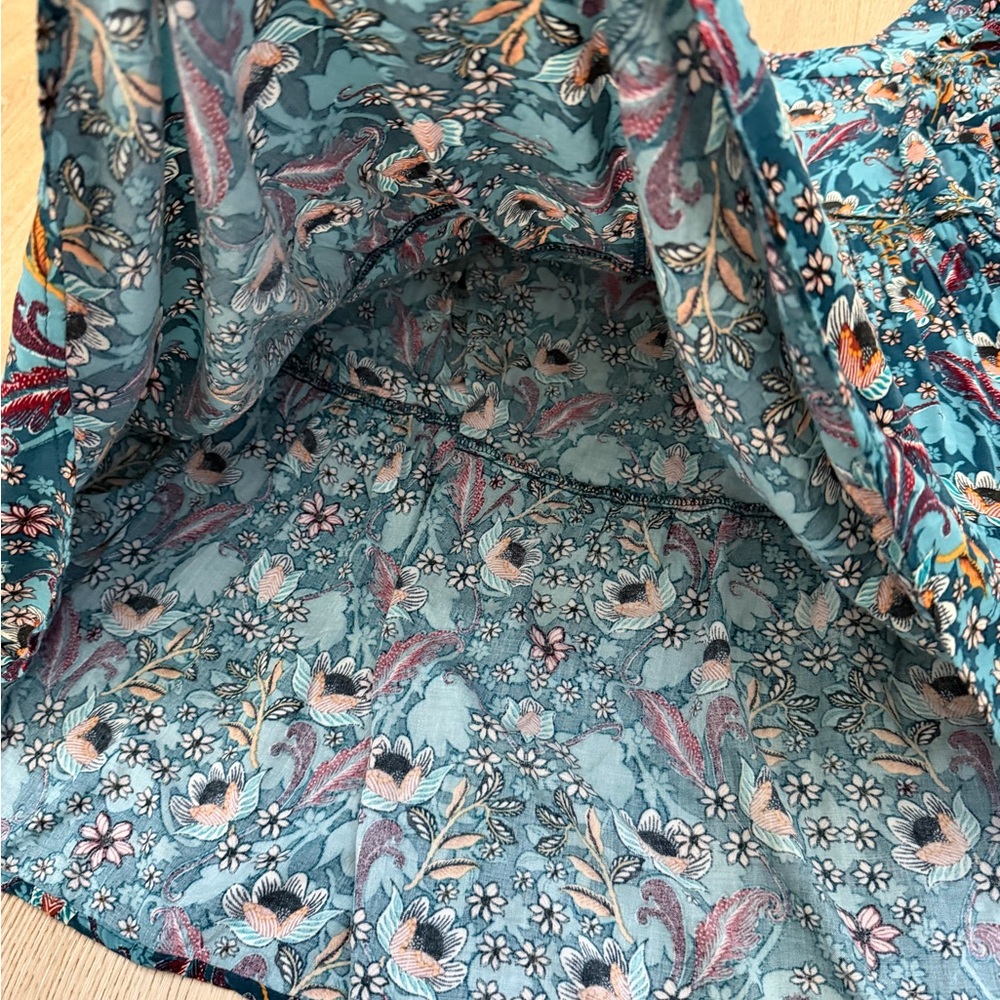 Maurices Puff Sleeve Floral Mini Babydoll Teal Dress 12 - Picture 5 of 9